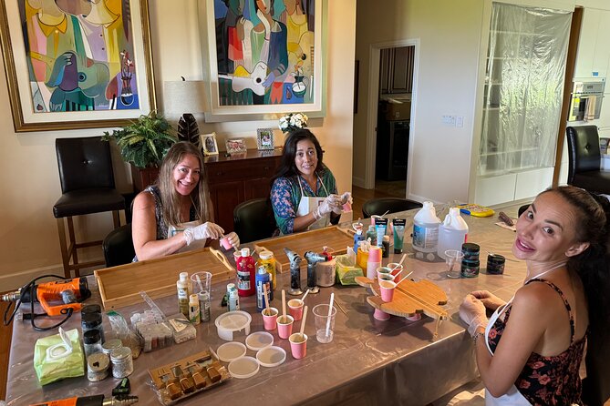 Epoxy Resin Cheese Board Art Class - The mini board is more than a bonus