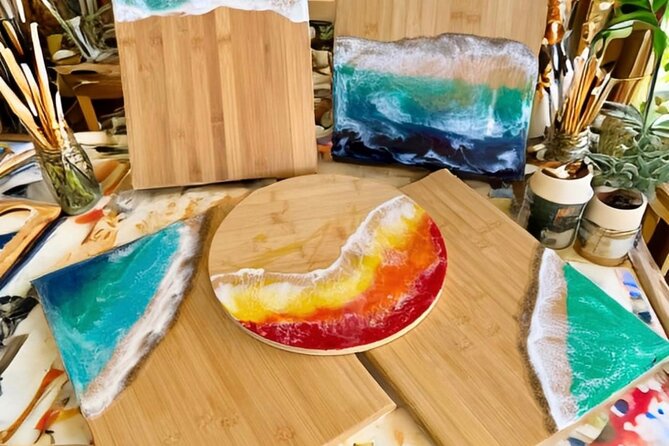Epoxy Resin Cheese Board Art Class - Custom shapes and personal design choices