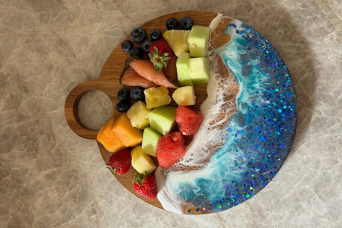 Epoxy Resin Cheese Board Art Class - Drinks, BYOB, and the social side