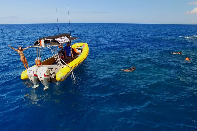 Lanai Deluxe Dolphin Adventure & 3 Snorkel Sites - Crossing toward Lanai by quick rafting vessel