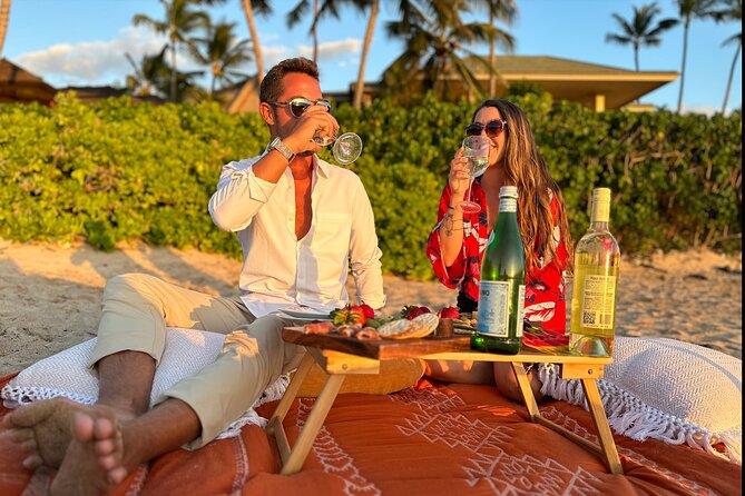 Romantic Sunset Picnic at Pristine Beach with Photo & Video - Charcuterie, drinks, and the couples card deck