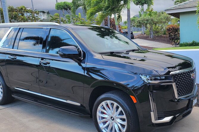 VIP Private Maui OGG Arrival Transfer in Black Cadillac Escalade - Local tips from Del and Scott